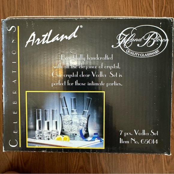 NEW! Hand Blown Crystal 7 Piece Drinkware Set - Picture 5 of 5